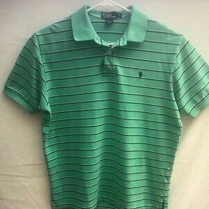 Green Striped Polo Shirt